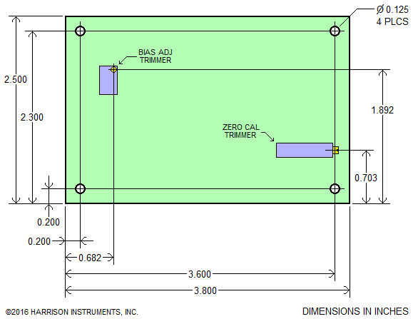 102 Minimum Theremin Revision 1 PCB Dimensions